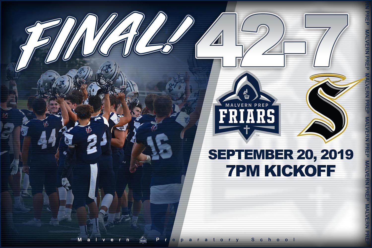 Malvern Prep Friars 42 Berks 7 Final!