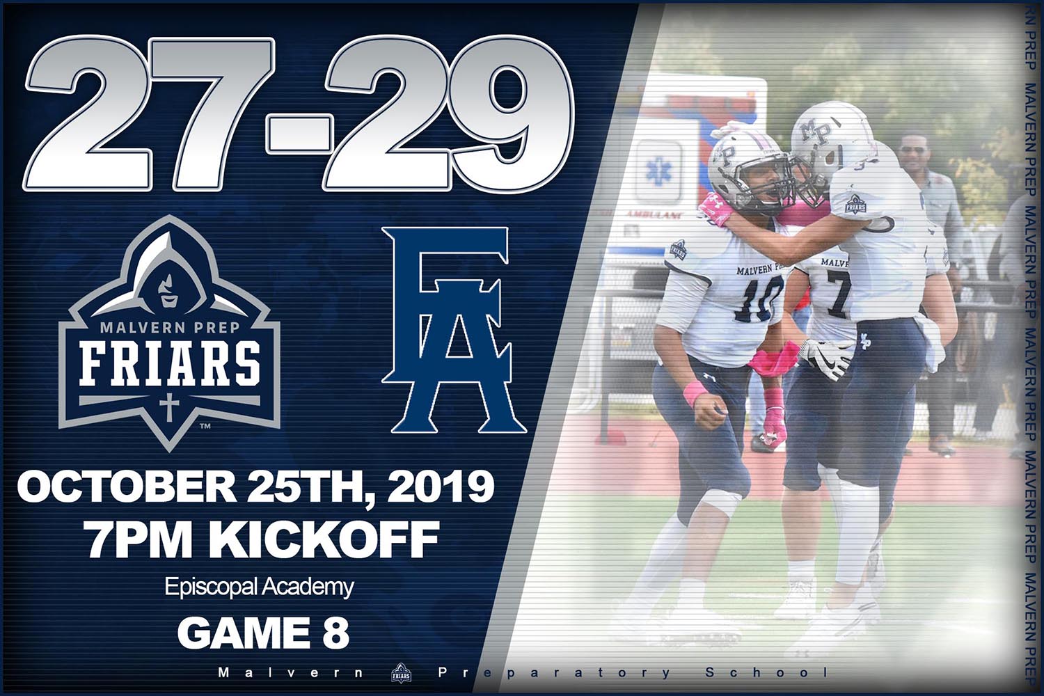Malvern Prep Friars 27 Episcopal Academy 29