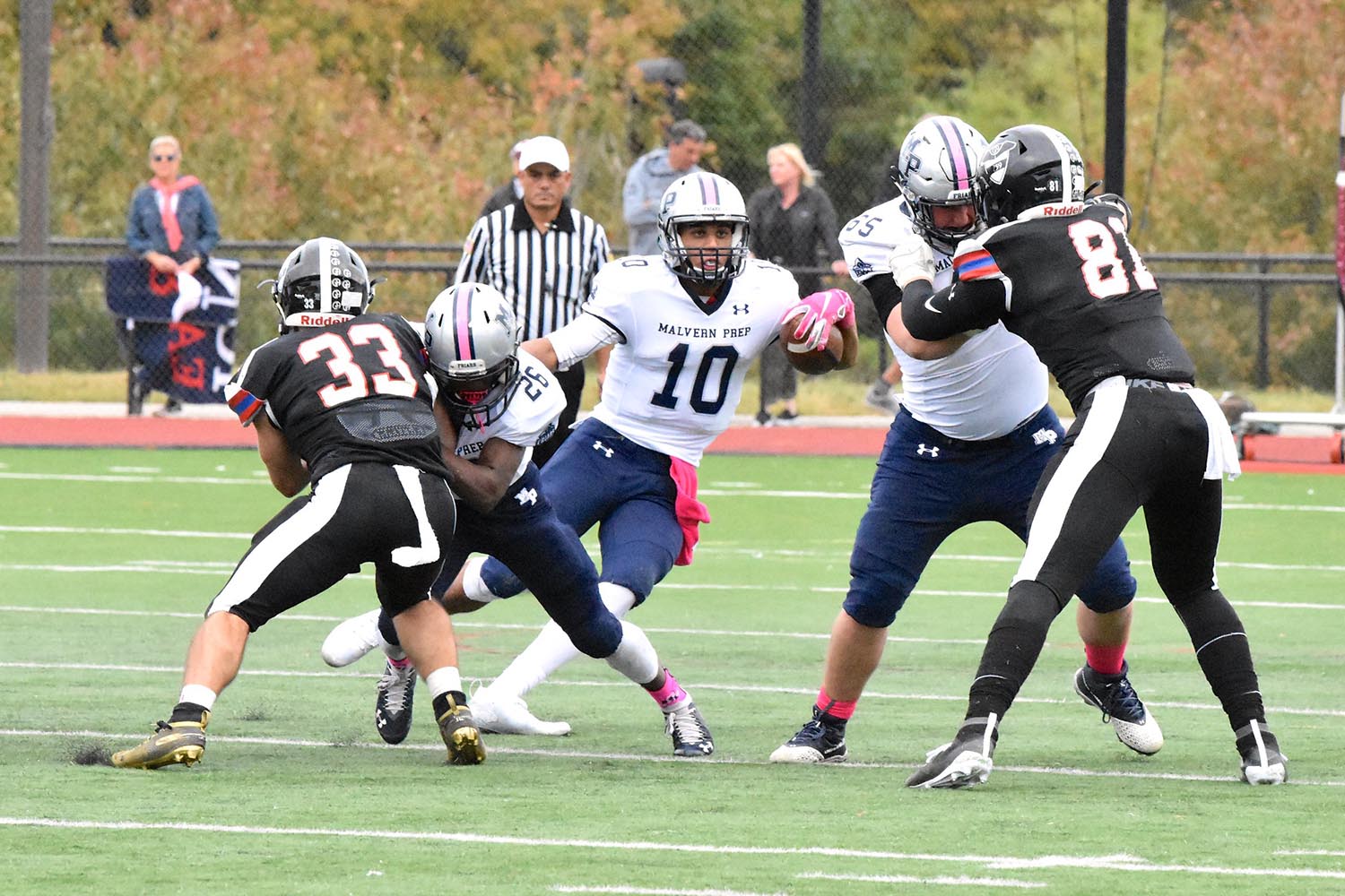 Malvern Prep Football 33 Germantown Academy 21 blocking for the rusher