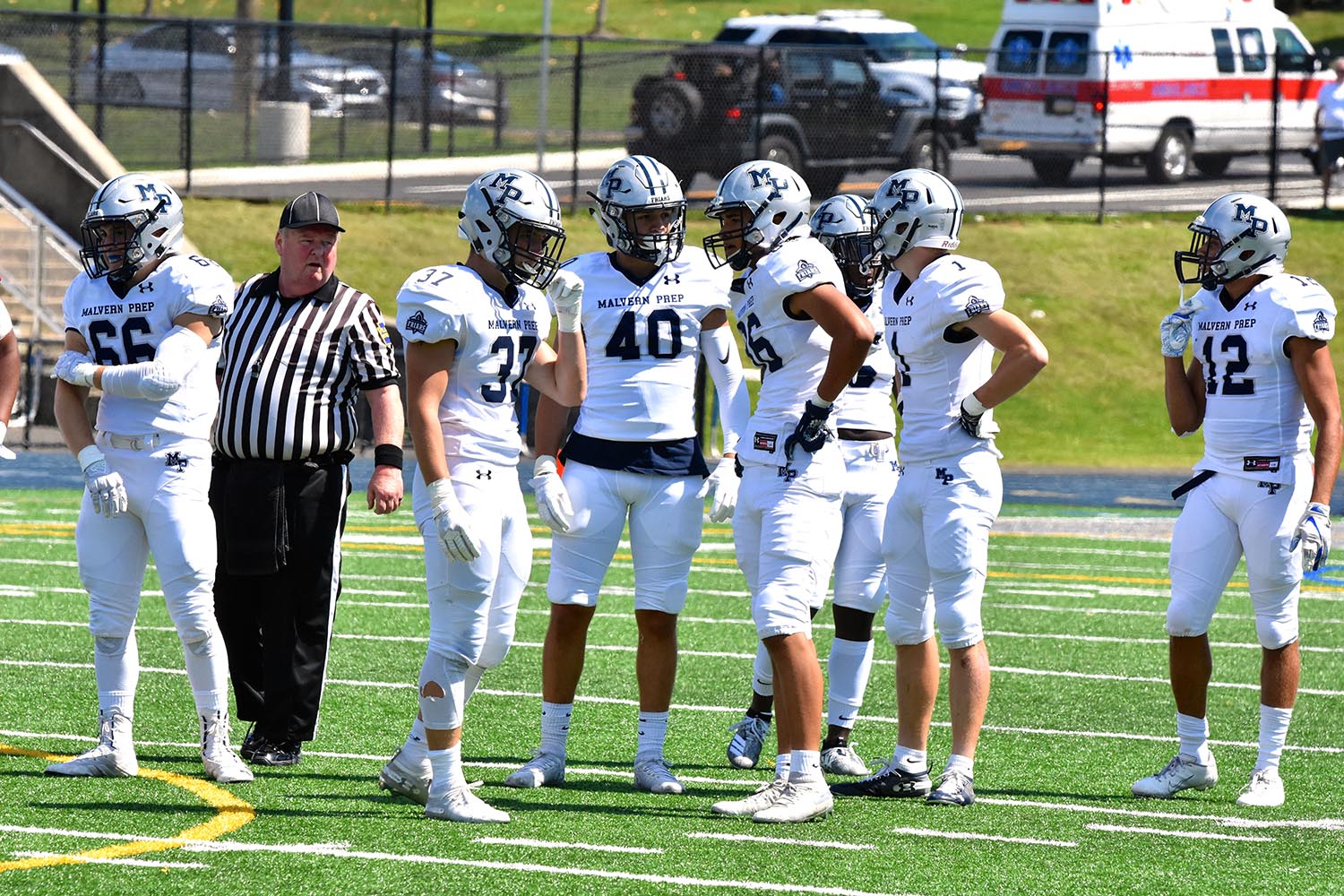 Malvern Prep Football vs La Salle Final Defense getting instructions!