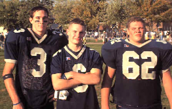 MALVERN'S CAPTAINS L to R: D.J. Driscoll, Tim Murray, Shawn Quinn. Home field: at the school, Warren Ave., Malvern