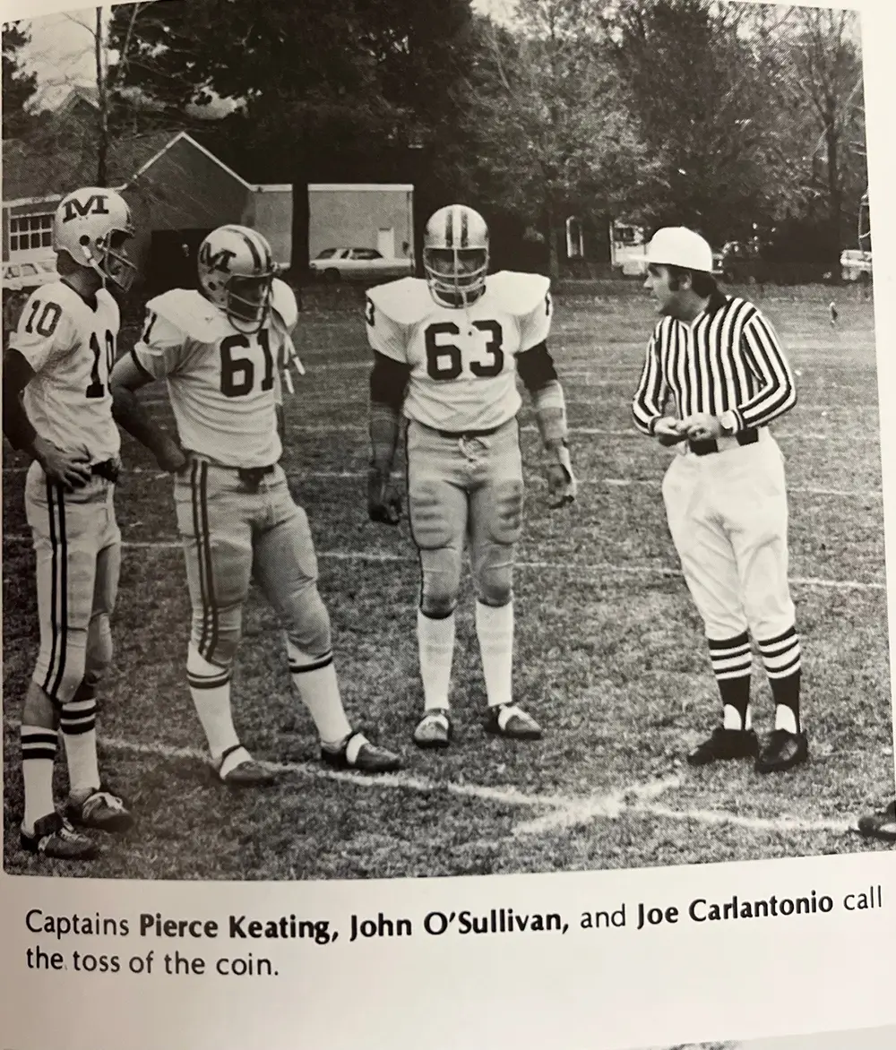 1976 Captains Pierce Keating John O'Sullivan and Joe Carlantonio call the toss of the coin