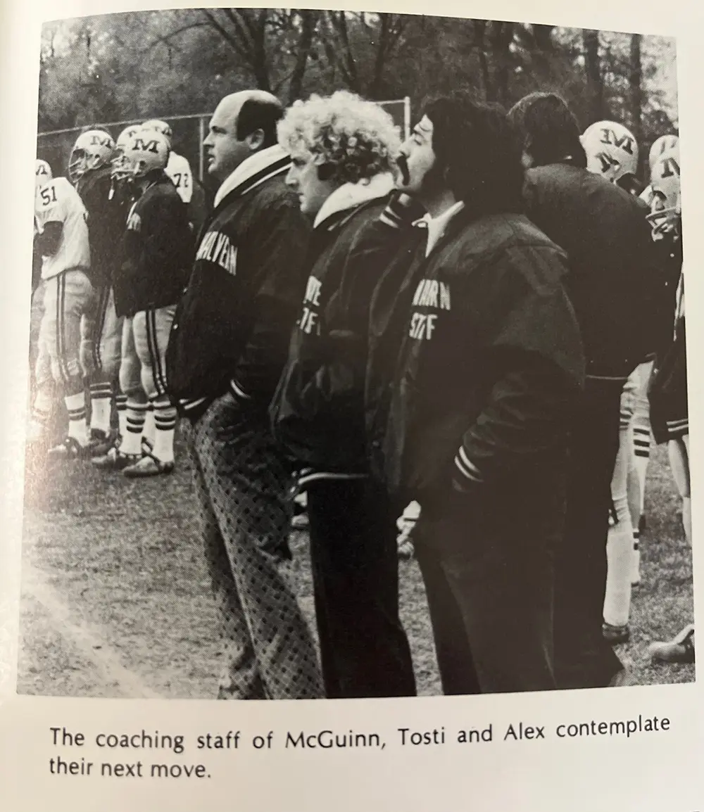 1976 Coaching Staff of McGuinn Tosti and Alex contemplate their next move