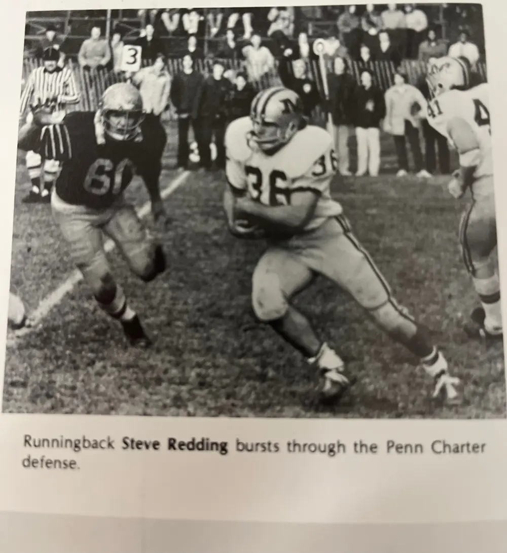 RB Steve Redding bursts through the Penn Charter defense