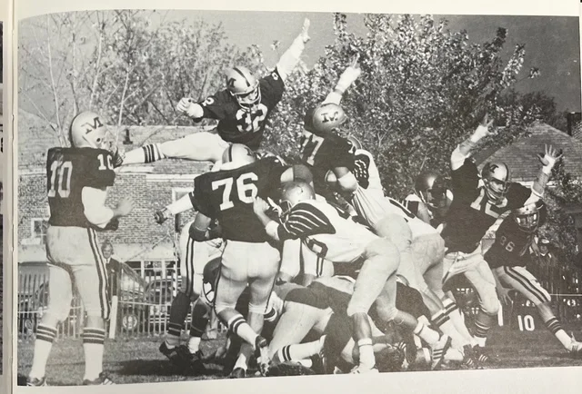 Trying to block the kick