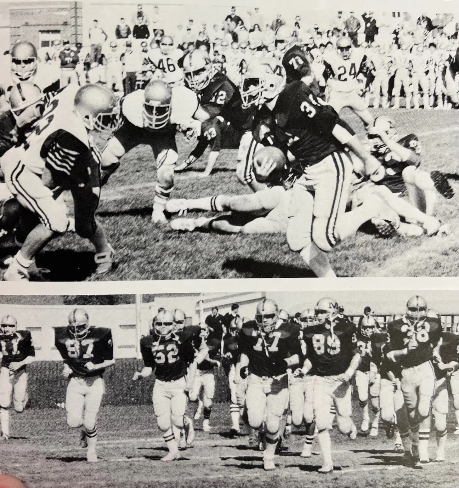 Malvern Prep hitting the corner and Malvern football hitting the field