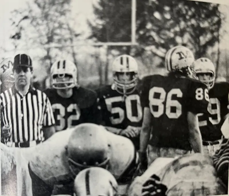 Malvern Defense looking over their opponent - 1977